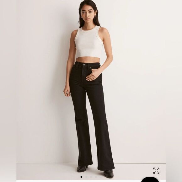 Madewell The Perfect Vintage Flare Jean in Sherborn Wash Black- Size 25P Petite - Picture 1 of 9